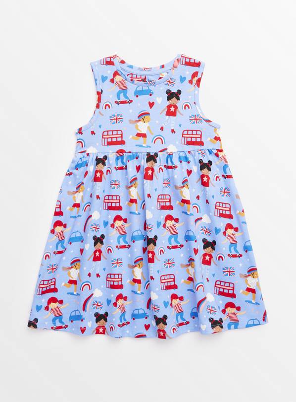 Blue Olympics Jersey Dress 1-2 years